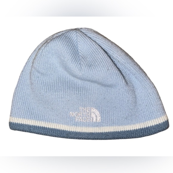 Vintage Y2K The North Face Beanie Hat One Size Baby Blue Knit Canada - Picture 1 of 5
